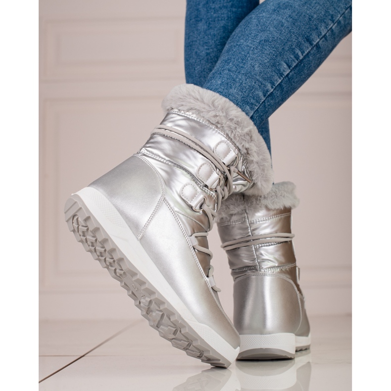 Doposci da donna sulla piattaforma argento Shelovet 2