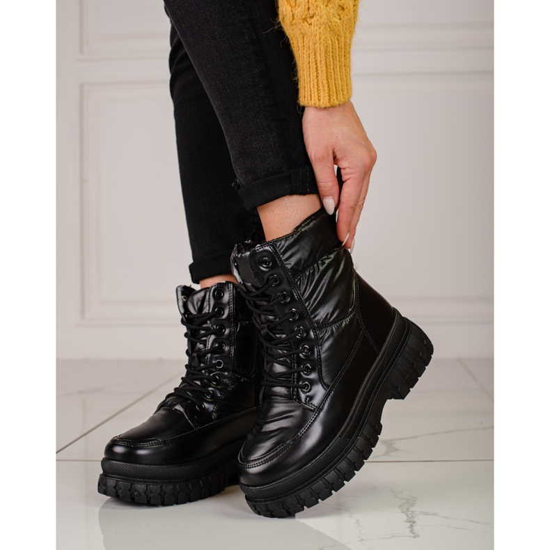 Doposci da donna neri con allacciatura Shelovet nero 1