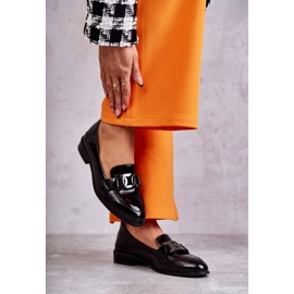 Vinceza Mocassini alla moda laccati neri Trine nero 2