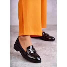 Vinceza Mocassini alla moda laccati neri Trine nero 1
