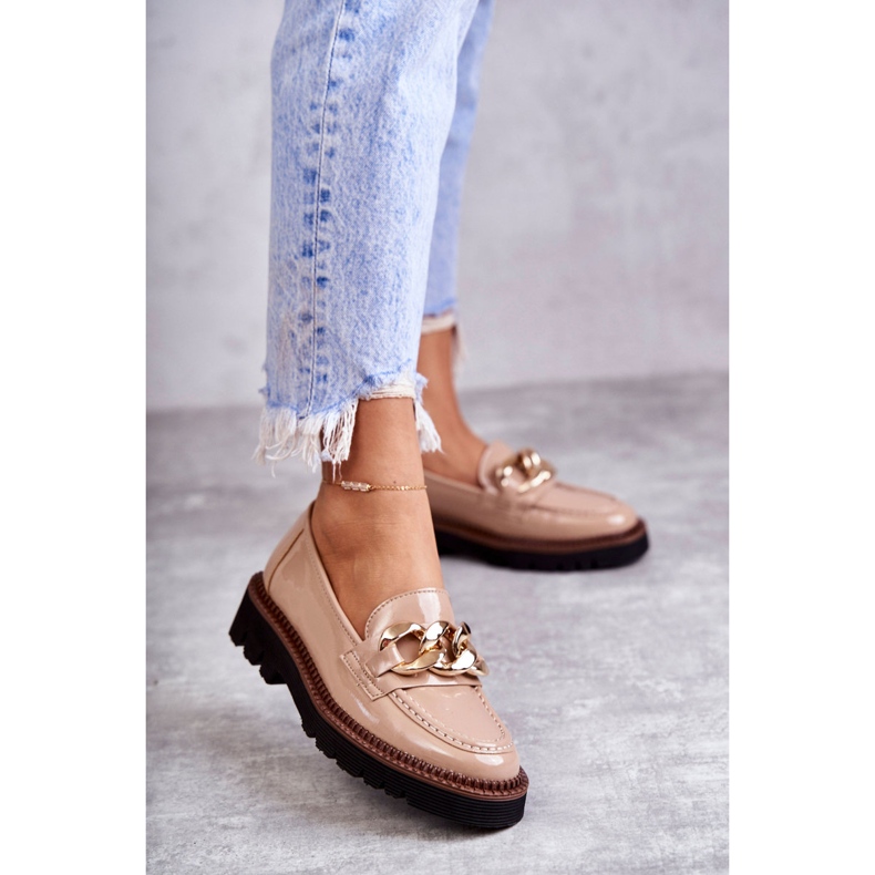 Vinceza Mocassini Laccati Su Piattaforma Beige Reidun marrone 2