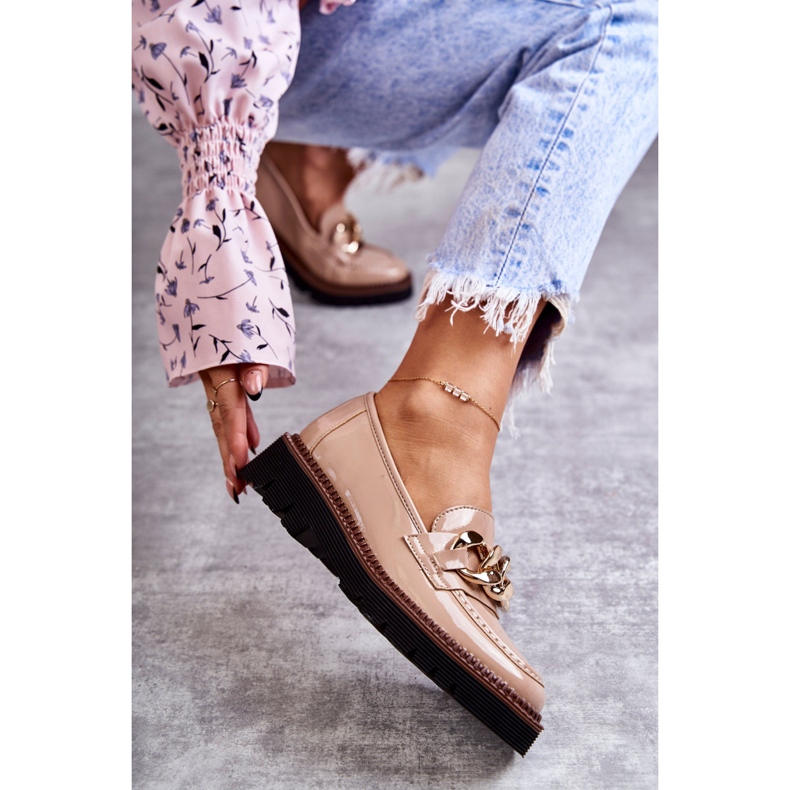 Vinceza Mocassini Laccati Su Piattaforma Beige Reidun marrone 1