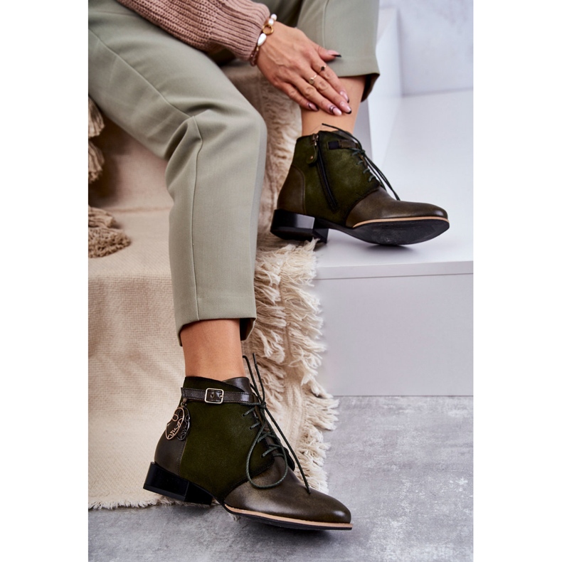 Stivali in pelle da donna Maciejka 5743A-09 Verde 2