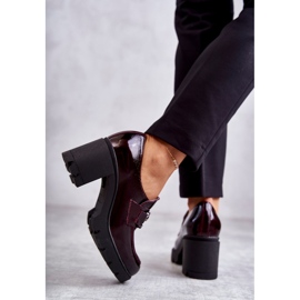 PL5 Scarpe eleganti su colonna con decoro argento, Harmell bordeaux rosso 2