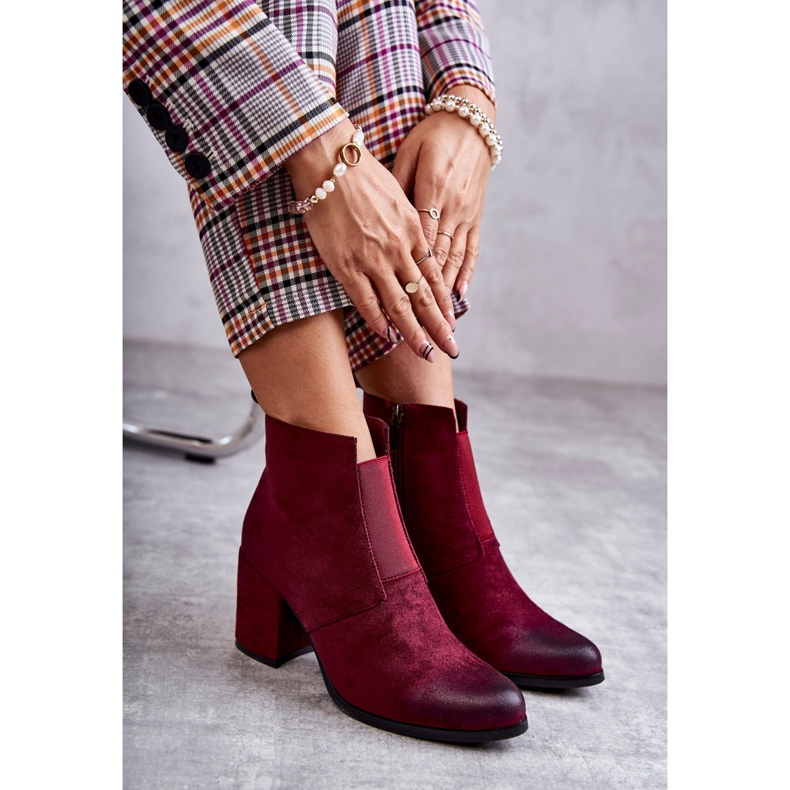 PL4 Stivaletti classici in camoscio La.Fi 260035WI-SU Bordeaux rosso multicolore 2