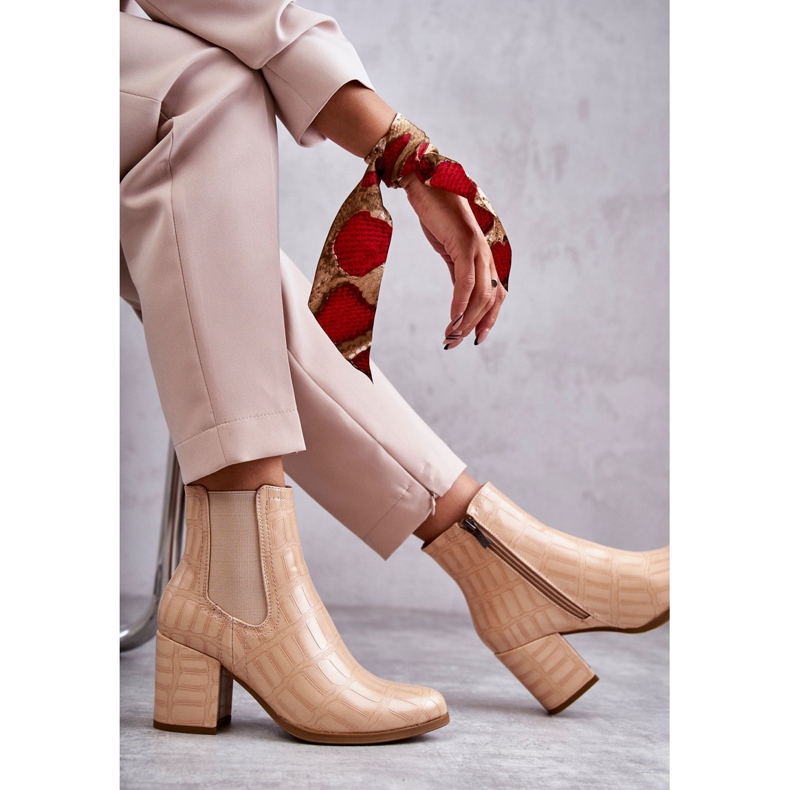 Stivaletti in pelle di serpente La.Fi 260038BE-XC Beige 2
