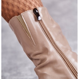 Stivali In Pelle Con Tacco Alto Laura Messi 2560 Beige marrone 1
