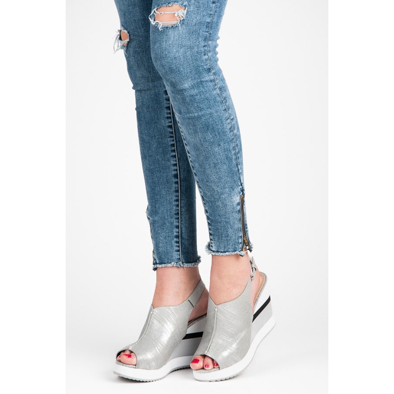 Vices Scarpe comode con zeppa grigio 1