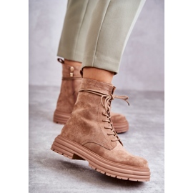 S.Barski Stivali in camoscio da donna legati Camel Afra marrone 2