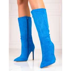 Stivali da donna su pin Shelovet blu 2