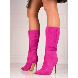 Stivali da donna su pin Shelovet rosa 1