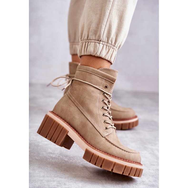 Stivali caldi alla moda da donna Beige Gerda 1