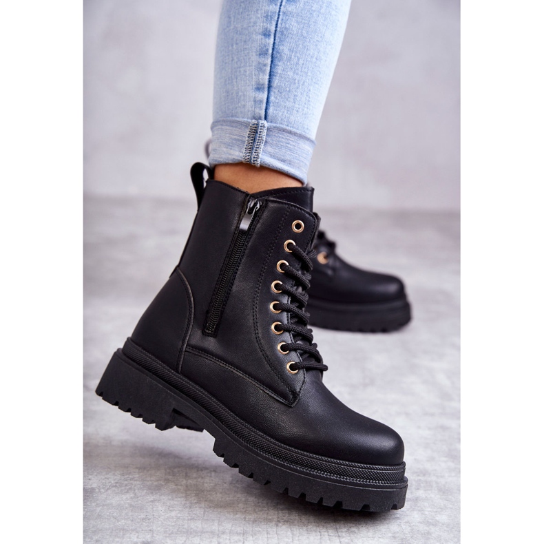 Stivali in pelle calda da donna neri Dorchen nero 2