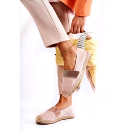 Espadrillas Slip-On da donna con zirconi rosa 3