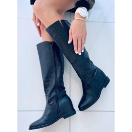 Stivali sulla zeppa nascosta Solange Black nero 1