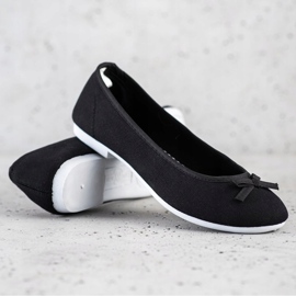 New Age Ballerine sportive con fiocco nero 1