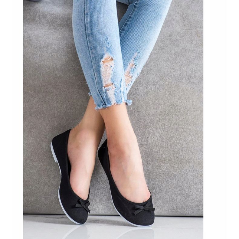 New Age Ballerine sportive con fiocco nero 2