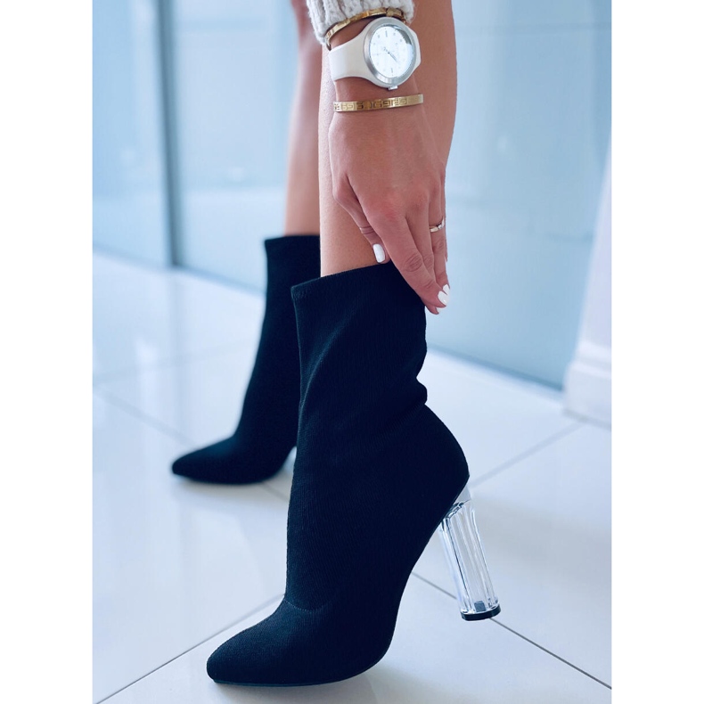 PA1 Stivali con tacco Tina Black trasparente nero 1