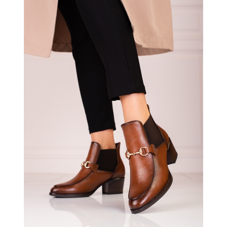 Stivali da donna marroni, tacco Jodhpur Vinceza marrone 1