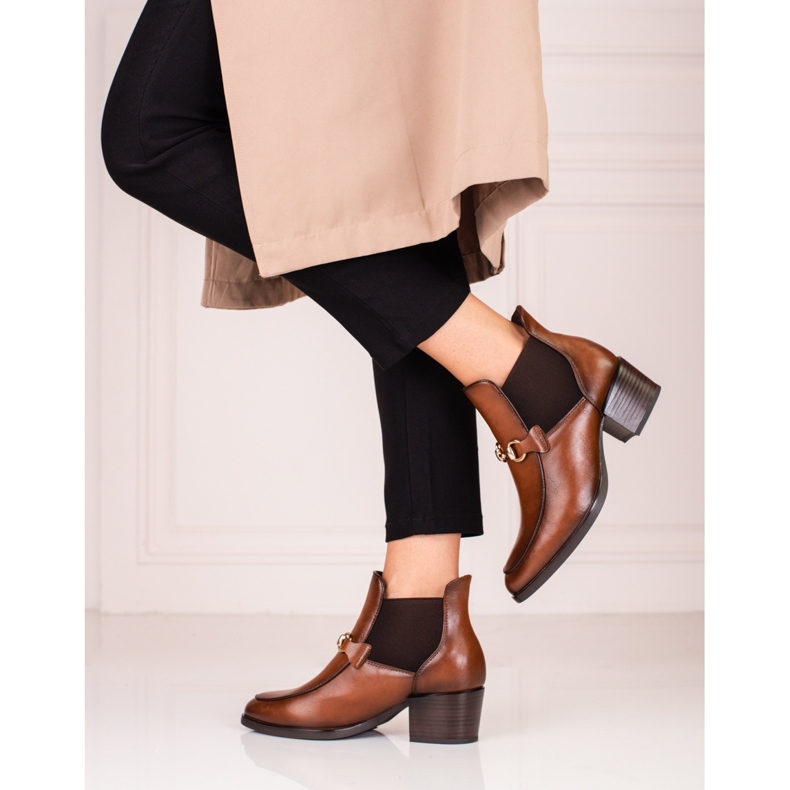Stivali da donna marroni, tacco Jodhpur Vinceza marrone 2
