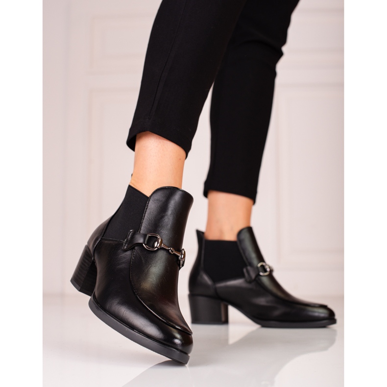 Stivali neri da donna tacco Jodhpur Vinceza nero 1