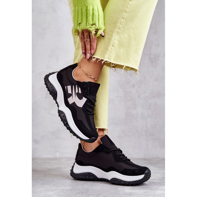 Vinceza Scarpe sportive da donna legate Tolea nere nero 2