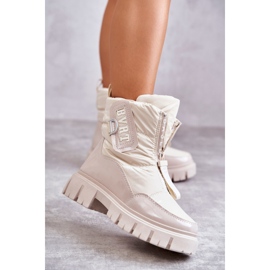 PM1 Stivali da neve caldi beige da donna con cerniera Marit 1