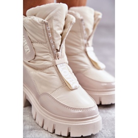 PM1 Stivali da neve caldi beige da donna con cerniera Marit 2