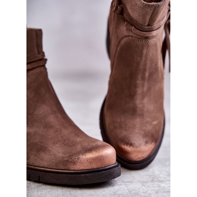 Stivaletti in camoscio da donna Maciejka 05720-14 Marrone chiaro 2