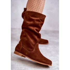 Stivali in camoscio da donna Maciejka 05057-29 Rosso marrone 1