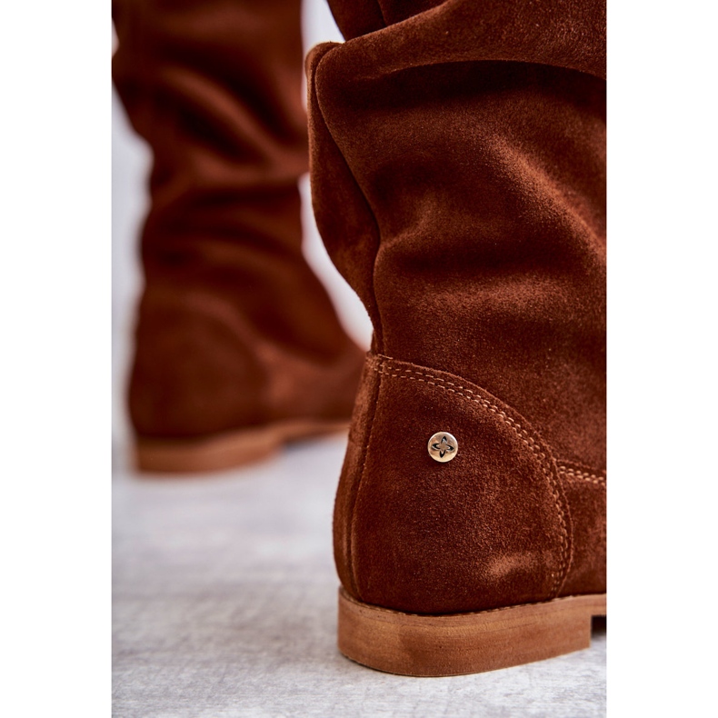 Stivali in camoscio da donna Maciejka 05057-29 Rosso marrone 2