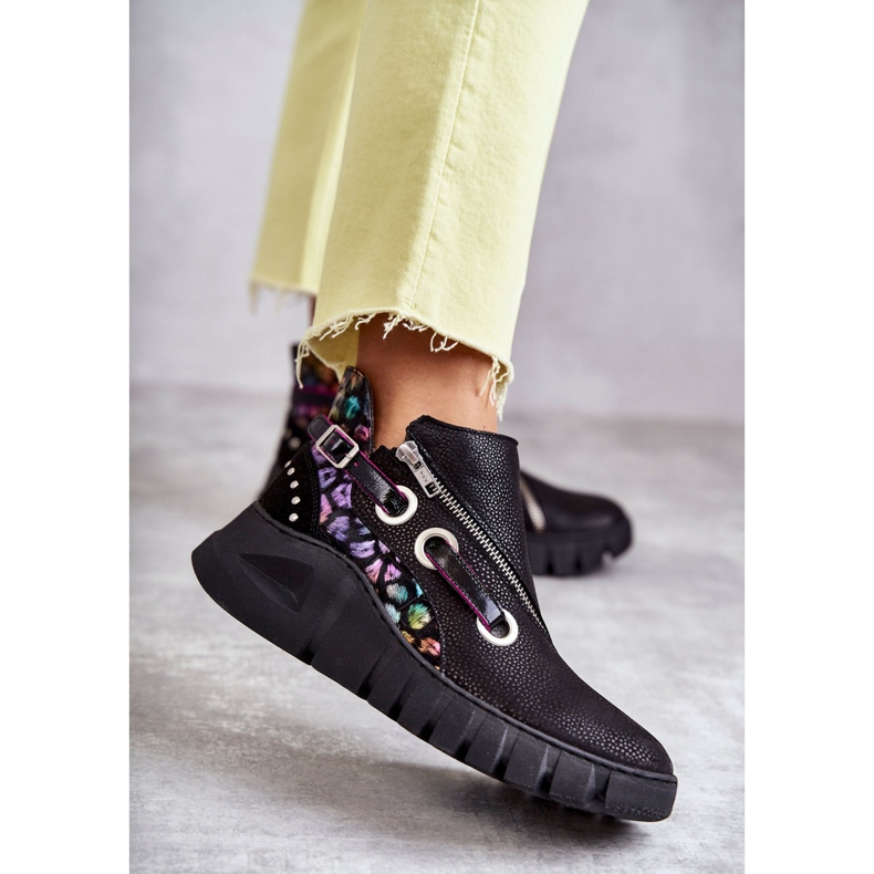 Stivali Maciejka in pelle con macchie 05660-20 neri nero multicolore 1