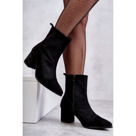 Stivali in pelle scamosciata da donna sul tacco alto Nicole 2757 neri nero 1