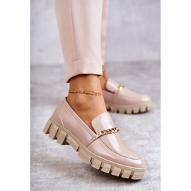 Sergio Leone Scarpe laccate con catena Beige Anne 1