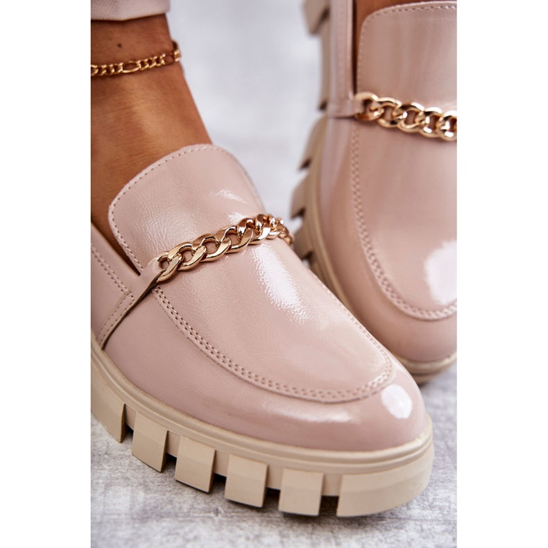 Sergio Leone Scarpe laccate con catena Beige Anne 2