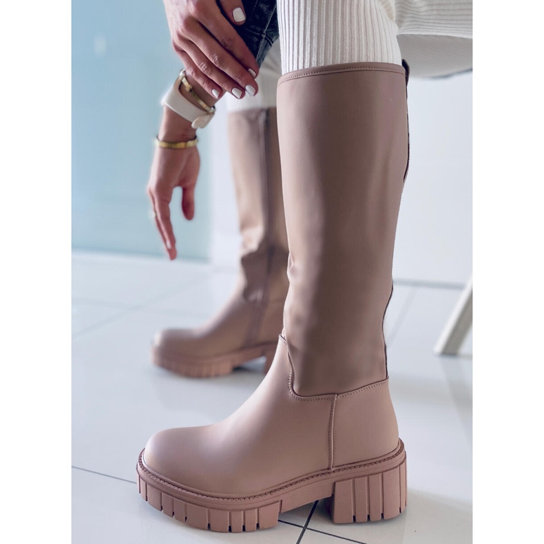 Stivali da donna Grande Khaki beige 2
