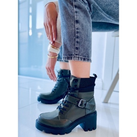 Stivali stringati con tacco Brooks DK.GREEN verde 2