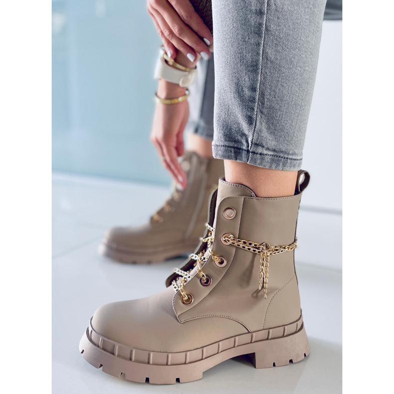 Stivali stringati Lohan Albicocca beige 1