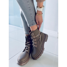 Stivali stringati di Lohan Khaki marrone cachi 2