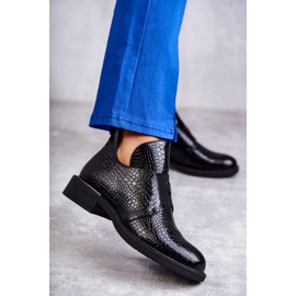 Vinceza Stivali laccati con intagli su tacco piatto Black Eunice nero 1