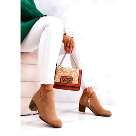 PL5 Stivali da donna in pelle su tacco Camel Larsa marrone 3