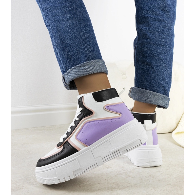 Sneakers Zetta alla caviglia nere e viola nero 1