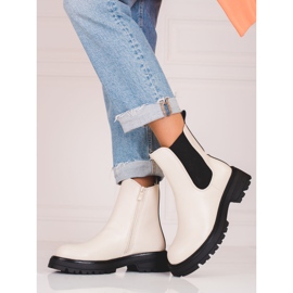 Stivali da donna Shelovet Jodhpur beige sulla piattaforma 1