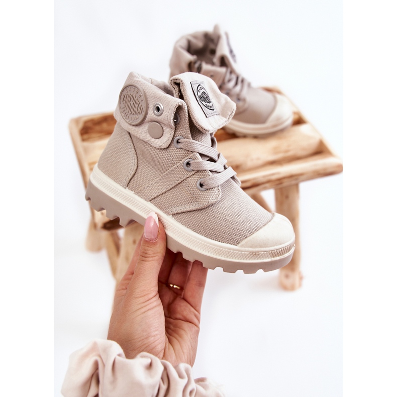 FB3 Sneakers alte da bambino grigie Tobby beige 1