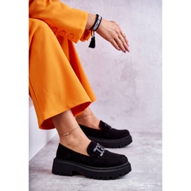 Scarpe da donna in camoscio con decorazione nera nero 3