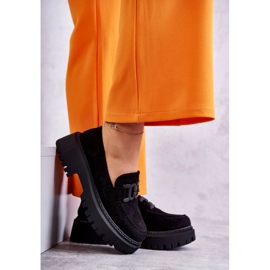 Scarpe da donna in camoscio con decorazione nera nero 2