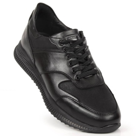 Scarpe casual da uomo in pelle nera Kingle nero 1