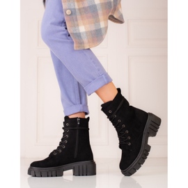 Abbigliamento da lavoro da donna in camoscio nero Shelovet 2