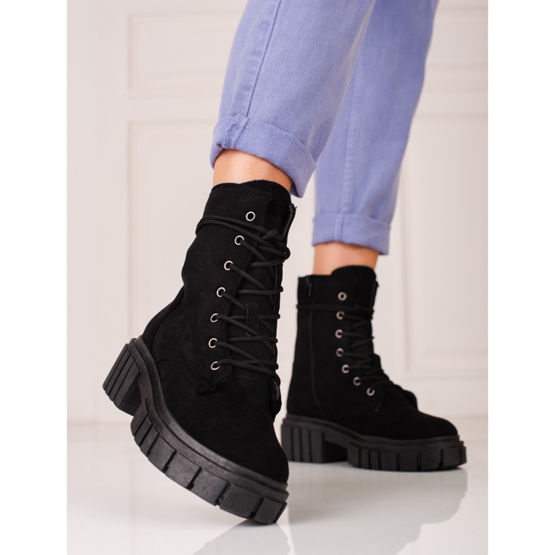 Abbigliamento da lavoro da donna in camoscio nero Shelovet 1
