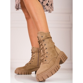 Borse Shelovet da donna in camoscio beige marrone 1